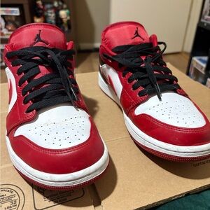 Nike Air Jordan 1 low Red and White Sneakers - comes with original box